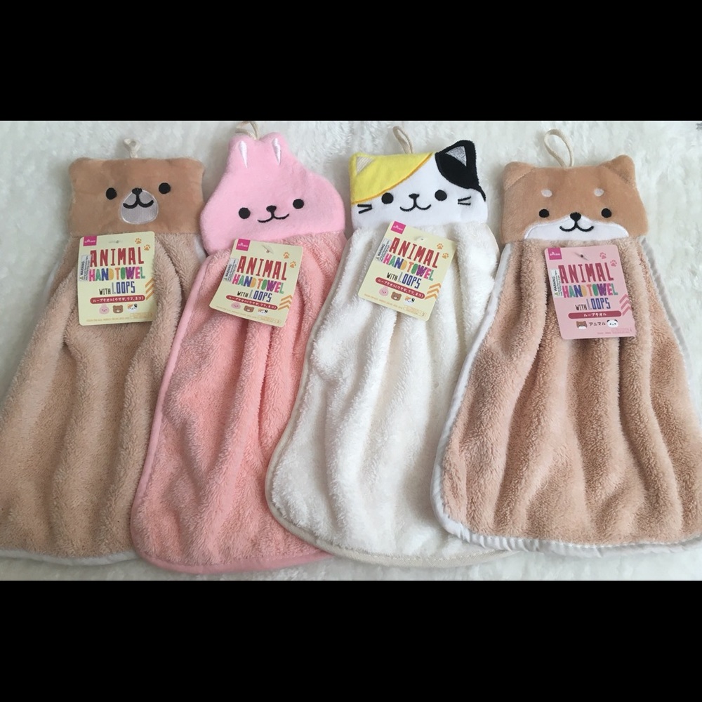 Animal Characters Hand Towels Set of 4